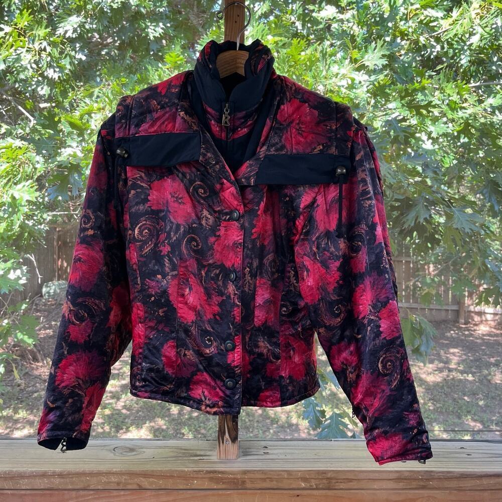 Bogner Women's Vintage Red And Black Ski Jacket Size 10